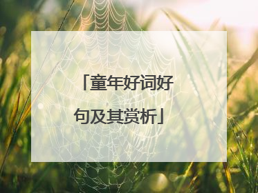 童年好词好句及其赏析