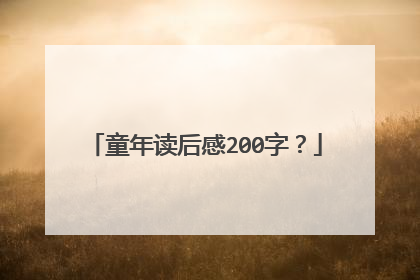 童年读后感200字?
