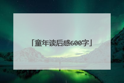 童年读后感600字