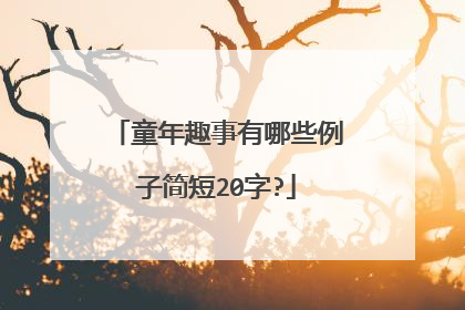 童年趣事有哪些例子简短20字?