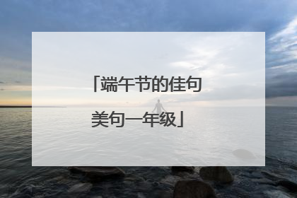 端午节的佳句美句一年级
