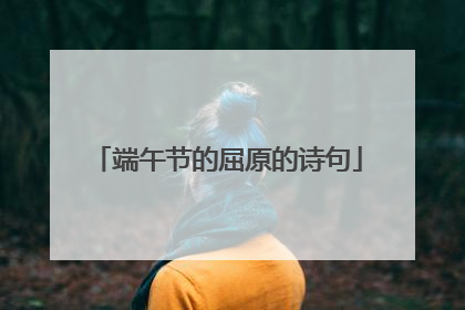 端午节的屈原的诗句