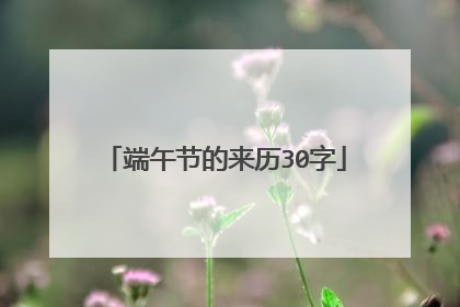 端午节的来历30字