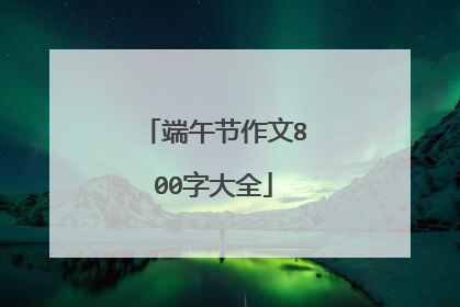 端午节作文800字大全