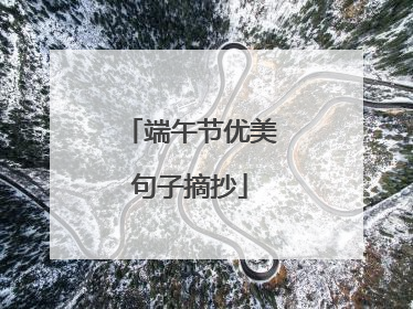 端午节优美句子摘抄