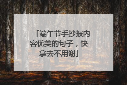 端午节手抄报内容优美的句子，快拿去不用谢