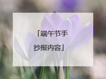 端午节手抄报内容