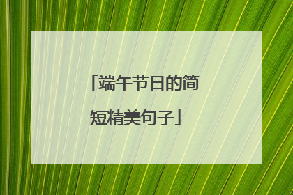 端午节日的简短精美句子