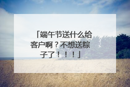 端午节送什么给客户啊？不想送粽子了！！！