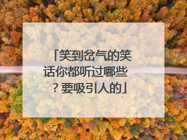 笑到岔气的笑话你都听过哪些?要吸引人的