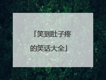 笑到肚子疼的笑话大全