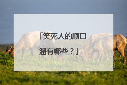 笑死人的顺口溜有哪些？