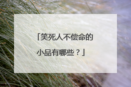 笑死人不偿命的小品有哪些？