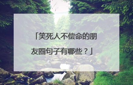 笑死人不偿命的朋友圈句子有哪些？