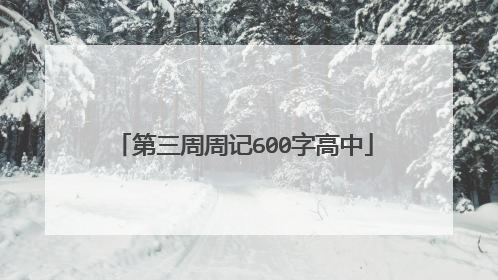 第三周周记600字高中