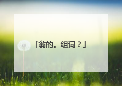 翁的。组词?