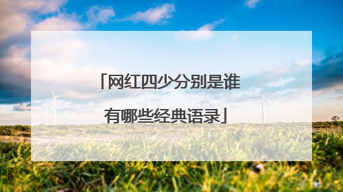 网红四少分别是谁 有哪些经典语录