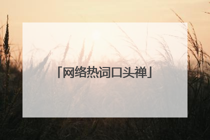 网络热词口头禅