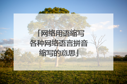 网络用语缩写 各种网络语言拼音缩写的意思