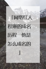 网络红人程琳的成名历程 他是怎么成名的