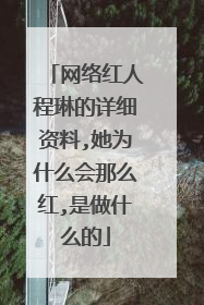 网络红人程琳的详细资料,她为什么会那么红,是做什么的