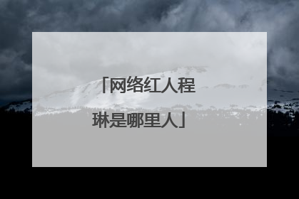 网络红人程琳是哪里人