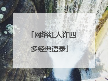 网络红人许四多经典语录