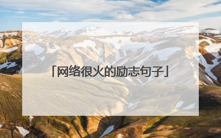 网络很火的励志句子