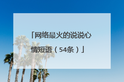 网络最火的说说心情短语(54条)