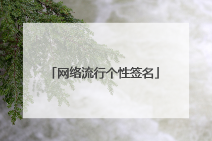 网络流行个性签名