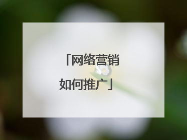 网络营销如何推广