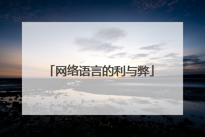 网络语言的利与弊