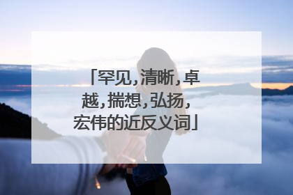 罕见,清晰,卓越,揣想,弘扬,宏伟的近反义词