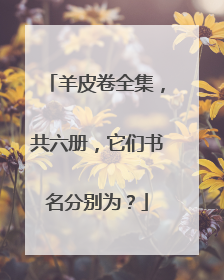 羊皮卷全集,共六册,它们书名分别为?