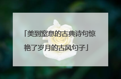 美到窒息的古典诗句惊艳了岁月的古风句子