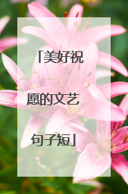 美好祝愿的文艺句子短
