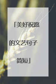 美好祝愿的文艺句子简短