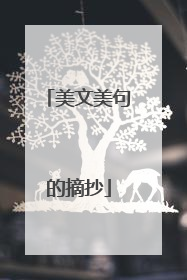 美文美句的摘抄