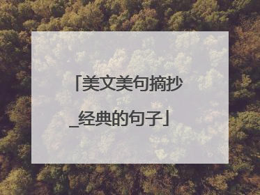 美文美句摘抄_经典的句子