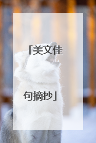 美文佳句摘抄