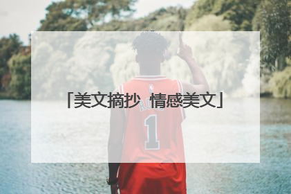 美文摘抄 情感美文