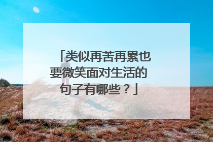 类似再苦再累也要微笑面对生活的句子有哪些？