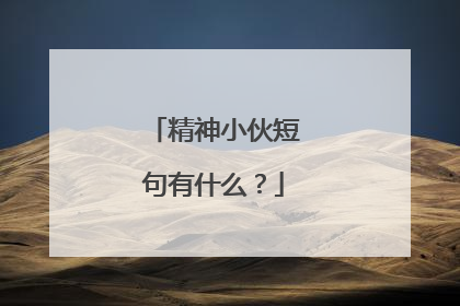 精神小伙短句有什么？