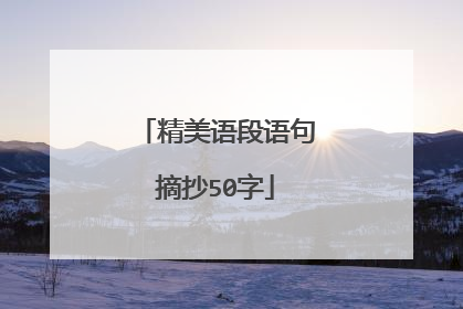 精美语段语句摘抄50字