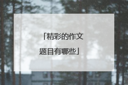 精彩的作文题目有哪些