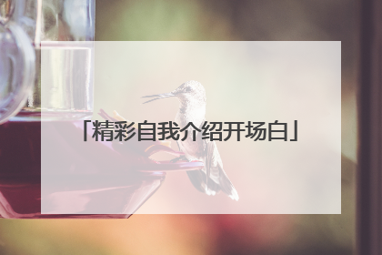 精彩自我介绍开场白