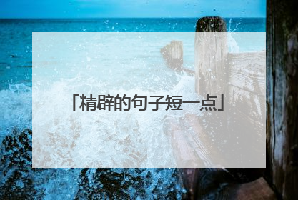精辟的句子短一点