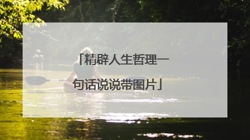 精辟人生哲理一句话说说带图片