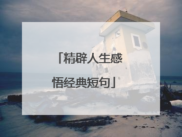 精辟人生感悟经典短句