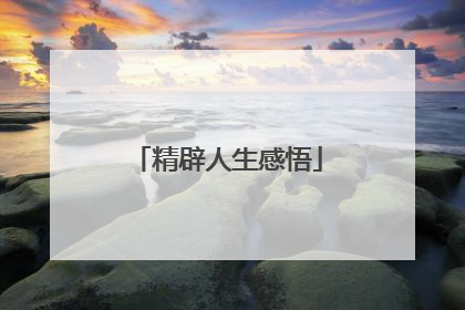 精辟人生感悟